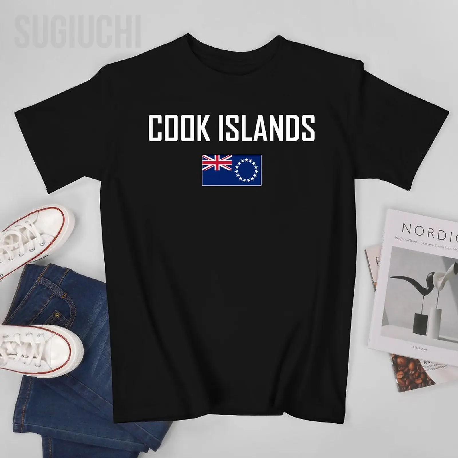 

Men Tshirt COOK ISLANDS Flag And Font Tees T-Shirt O-neck T Shirts Women Boys 100% Cotton Clothing
