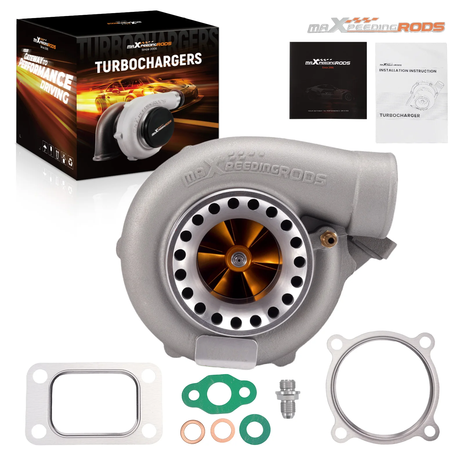 Billet Universal Turbo For All 4/6 CYL 2.5-6.0L Engines Water Turbocharger T3 Flange
