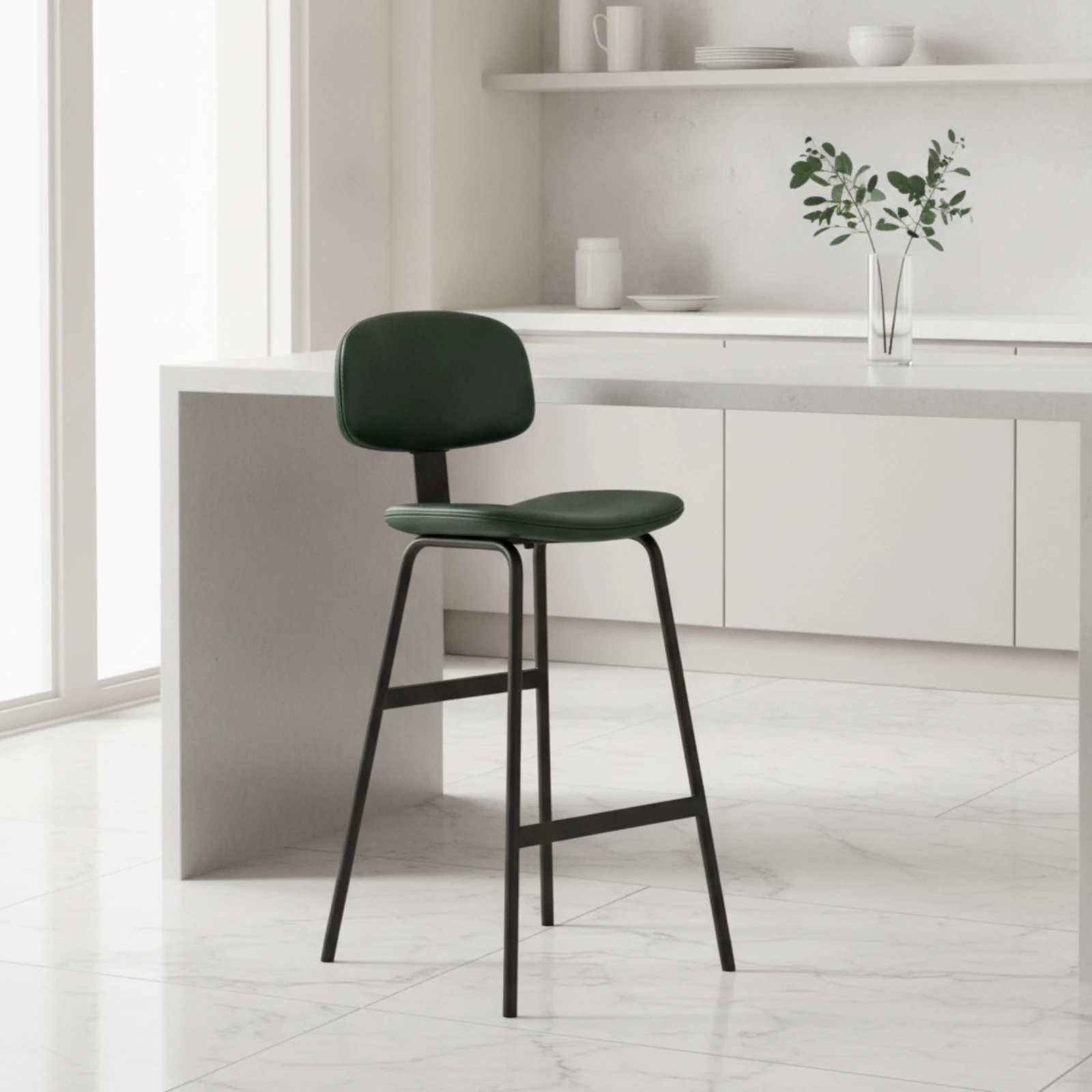 Bar Stool with Backrest Minimalist Bar Stools with Backrest Furniture Padded Sturdy for Kitchen, Cafe