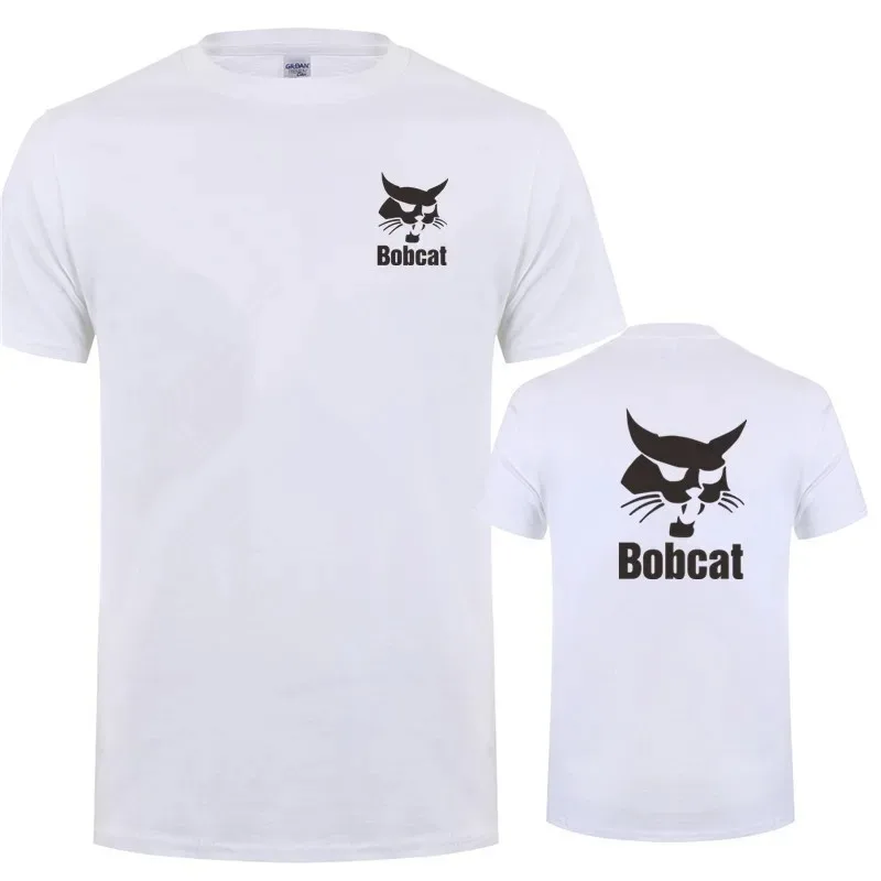 Bobcat T Shirt Summer Men Short Sleeve Cotton Bobcat Heavy Equipment Logo T Shirts  Printed Crewneck Comfortable Man Tops