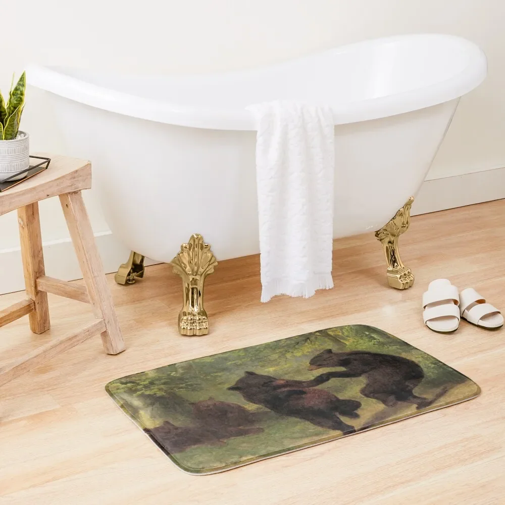 

Dancing Bears by William Holbrook Beard Bath Mat Set For Bathroom Floor Toilet Toilet Rug Anti Slip Bath Stickers Mat