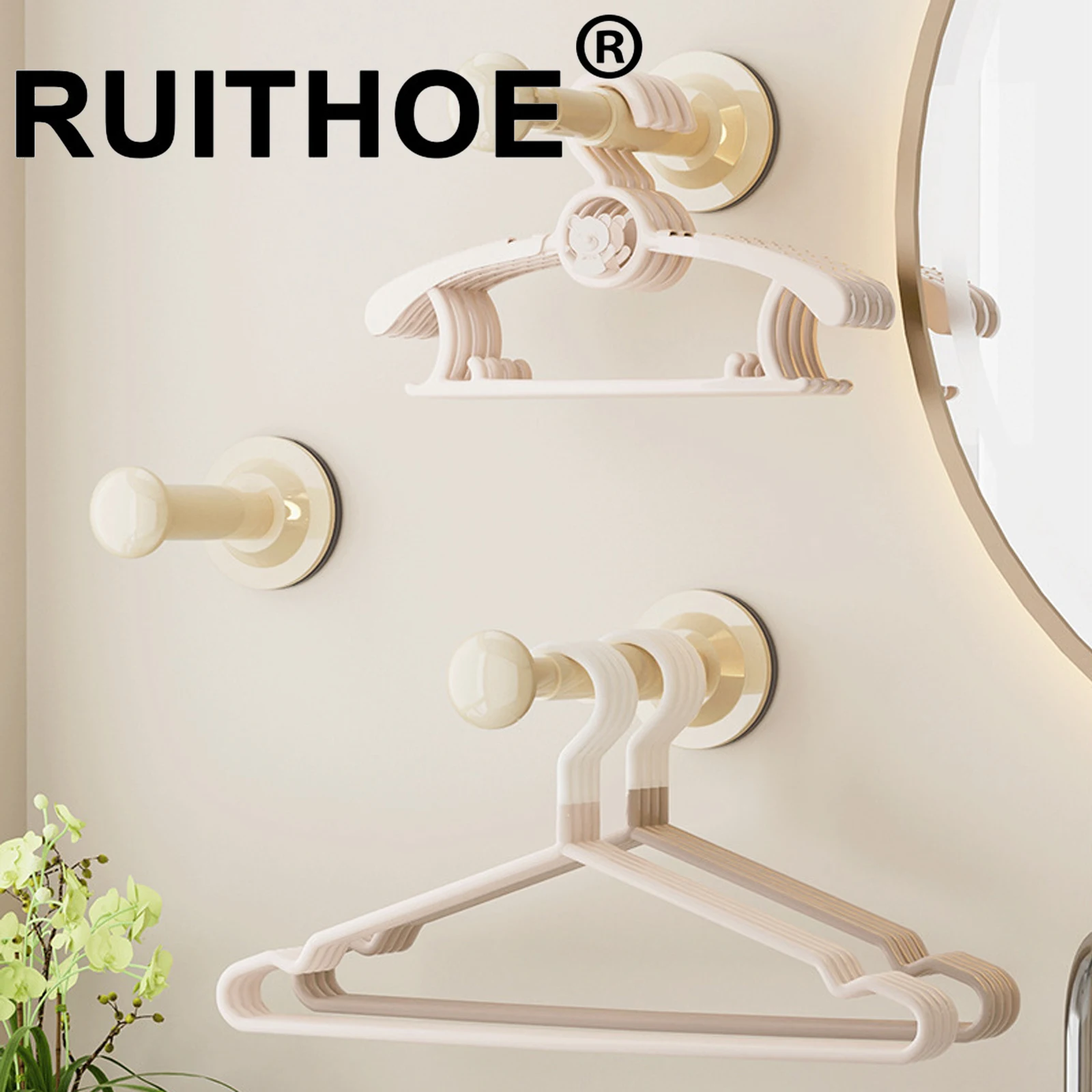 

Perforation-free Retractable Clothes Drying Rack Small Folding Drying Rack Vacuum Suction Cup Clothes Holder Storage Hanging Rod