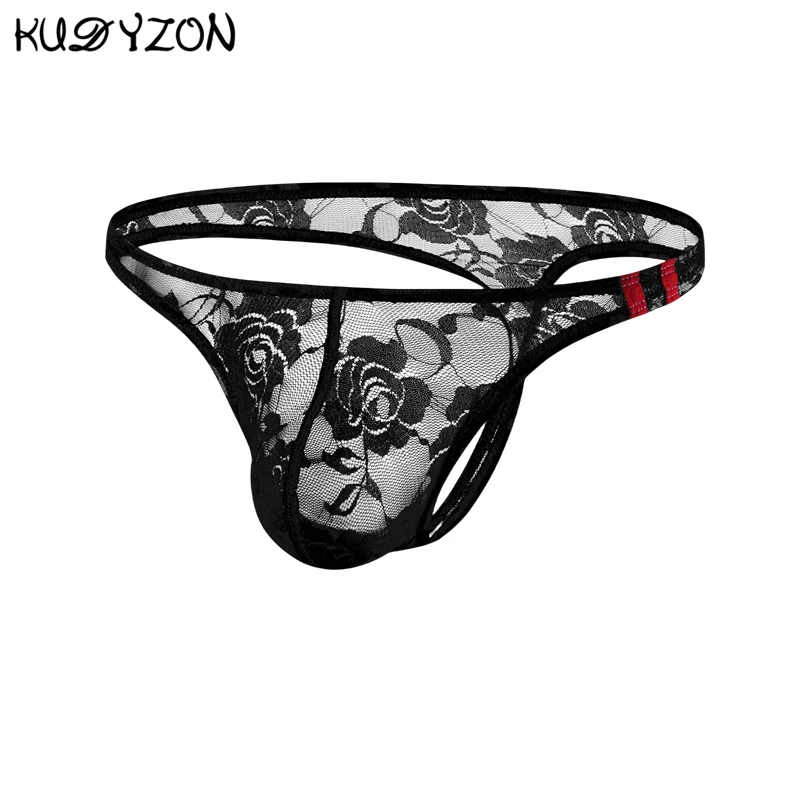 Gay Underwear Men Thongs Jockstrap Men Lace G Strings Thong Underwear Sissy Tanga Hombre Breathable Sexy Mens Lingerie T-back