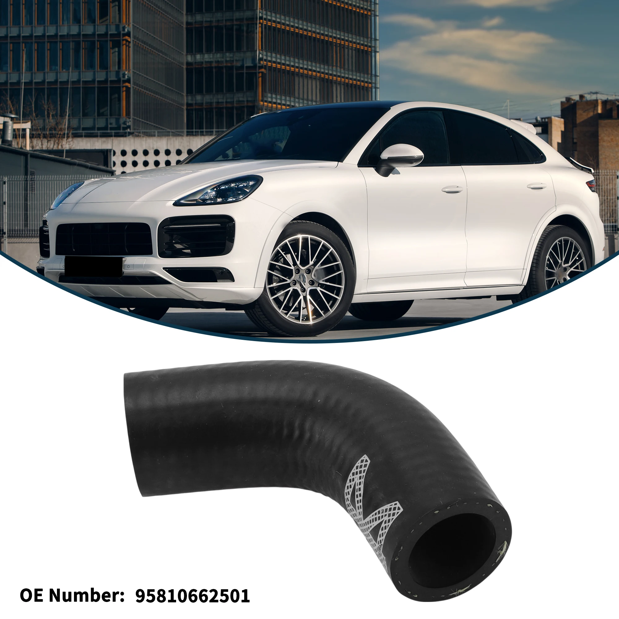 Motoforti Manguera de radiador Manguera de calentador Manguera de salida de radiador Tubo para Porsche Cayenne 2013 Tubo de refrigerante de goma 1 pieza