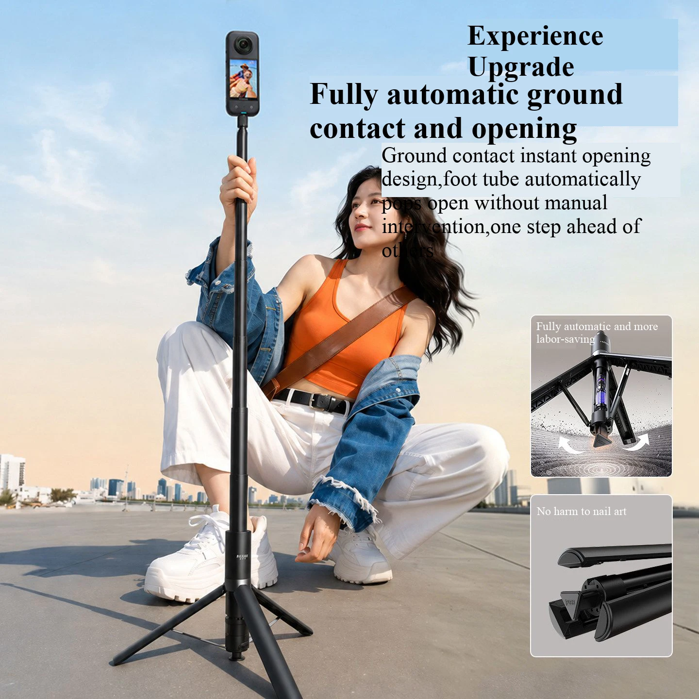Sports Camera Tripod Selfie Stick For Insta360 Luna Ultra Pocket 34 Action 5/6 Handheld Stable Selfie Telescopic landing Bracket