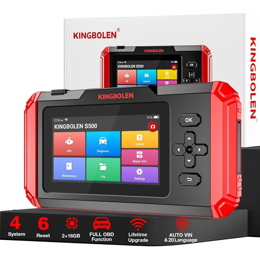 

2 сканера S500 Автомобильный сканер, пожизненный, без стоимости обновления, диагностический сканер с 6 сбросами, масло/тормоз/SAS/дросельная заслонка/инъекция/АБС-сброс, E