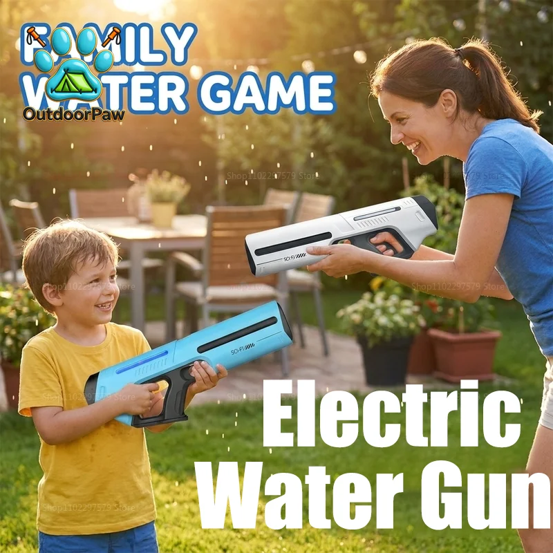 Electric Water Automatic Suction High Pressure Squirt Rechargeable Water Blaster Summer Outdoor Beach Toy for Kids Adult