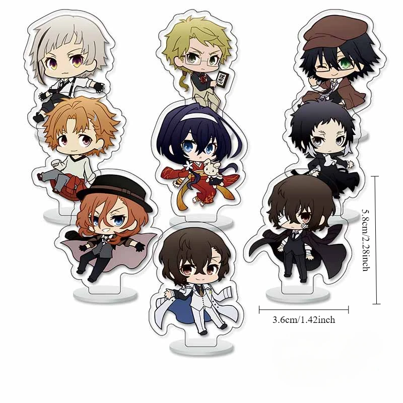 

Anime Bungo Stray Dogs Dazai Osamu Mini Acrylic Figures Cute Cartoon Models Desk Decoration Collectibles