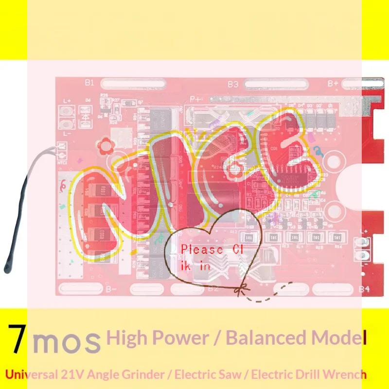

【BA】1Pcs 21V 7MOS Li-battery Protection Board For Electric Tools With Balancing Circuit And Temperature Protection