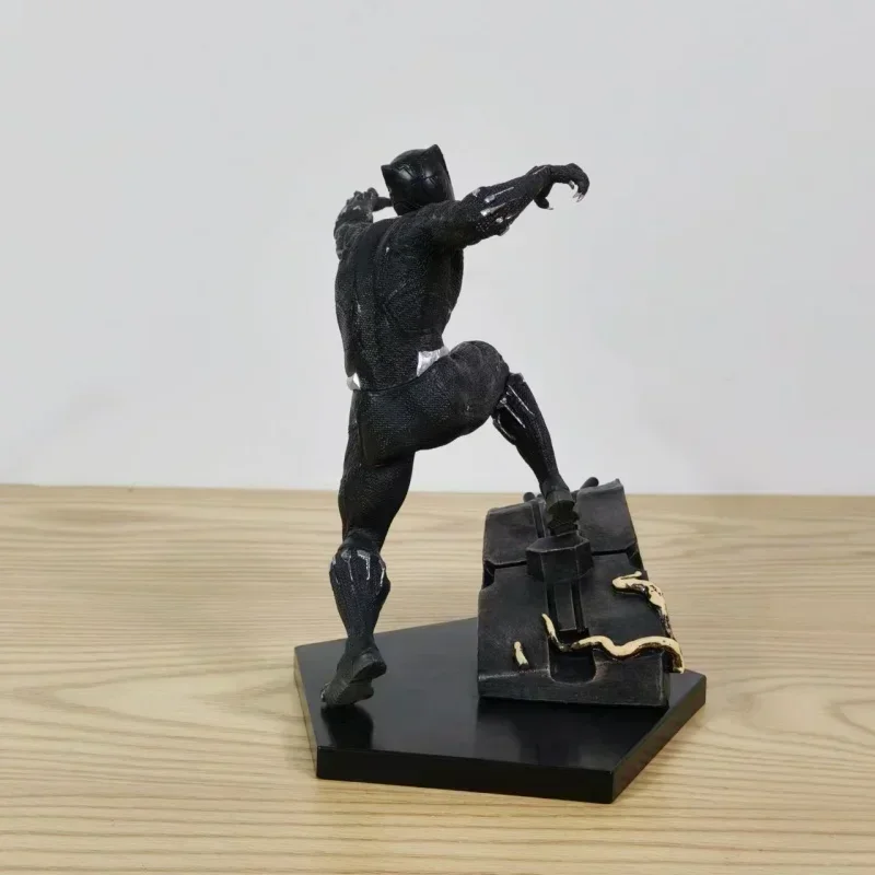 18 cm Anime Avengers 3 Black Panther GK: Black Panther Double Headed Carving 1/10 Box Set Regalo di ornamenti fatti a mano