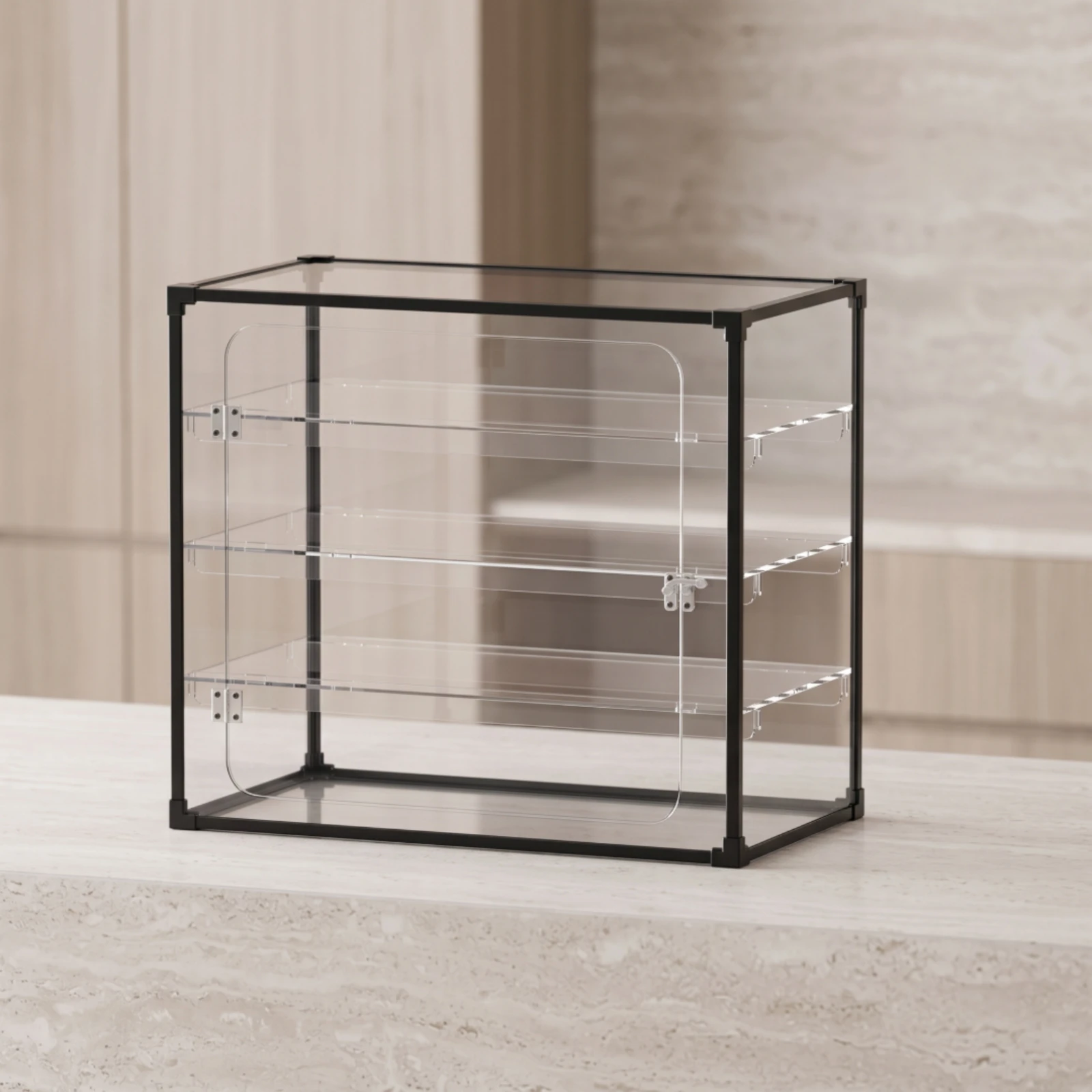 Keyboard Storage Cabinet Dustproof Keyboard Display Case Cabinet with Shelves and Doors Transparent Furniture Sturdy view 2