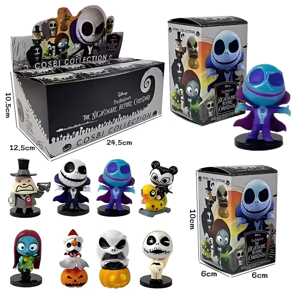 Q-version Christmas Scar Night Blind Box Skeleton Jack Pumpkin King Bridal Handmade PVC Model Trendy Christmas Blind Box
