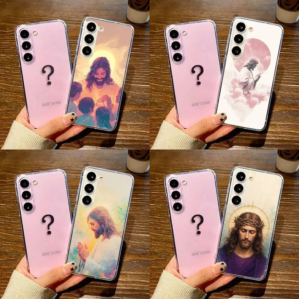 

God Jesus Pray Cover 1 Phone Case For SamsungS25,24,21,22,23,30,Ultra,20,Plus,Fe,Lite,Note,10,9,5G Transparent Cover