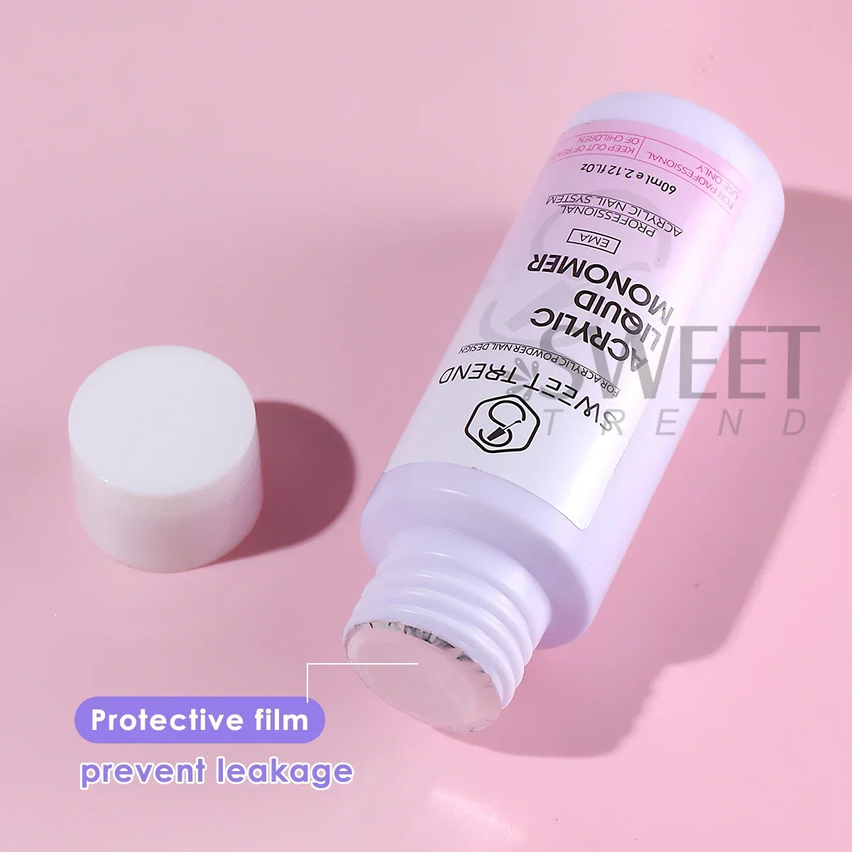 Líquido monomero acrílico de 60ml para uñas, herramienta de extensión hipoalergénica de bajo olor, líquido de cristal, suministros de manicura profesionales para salón