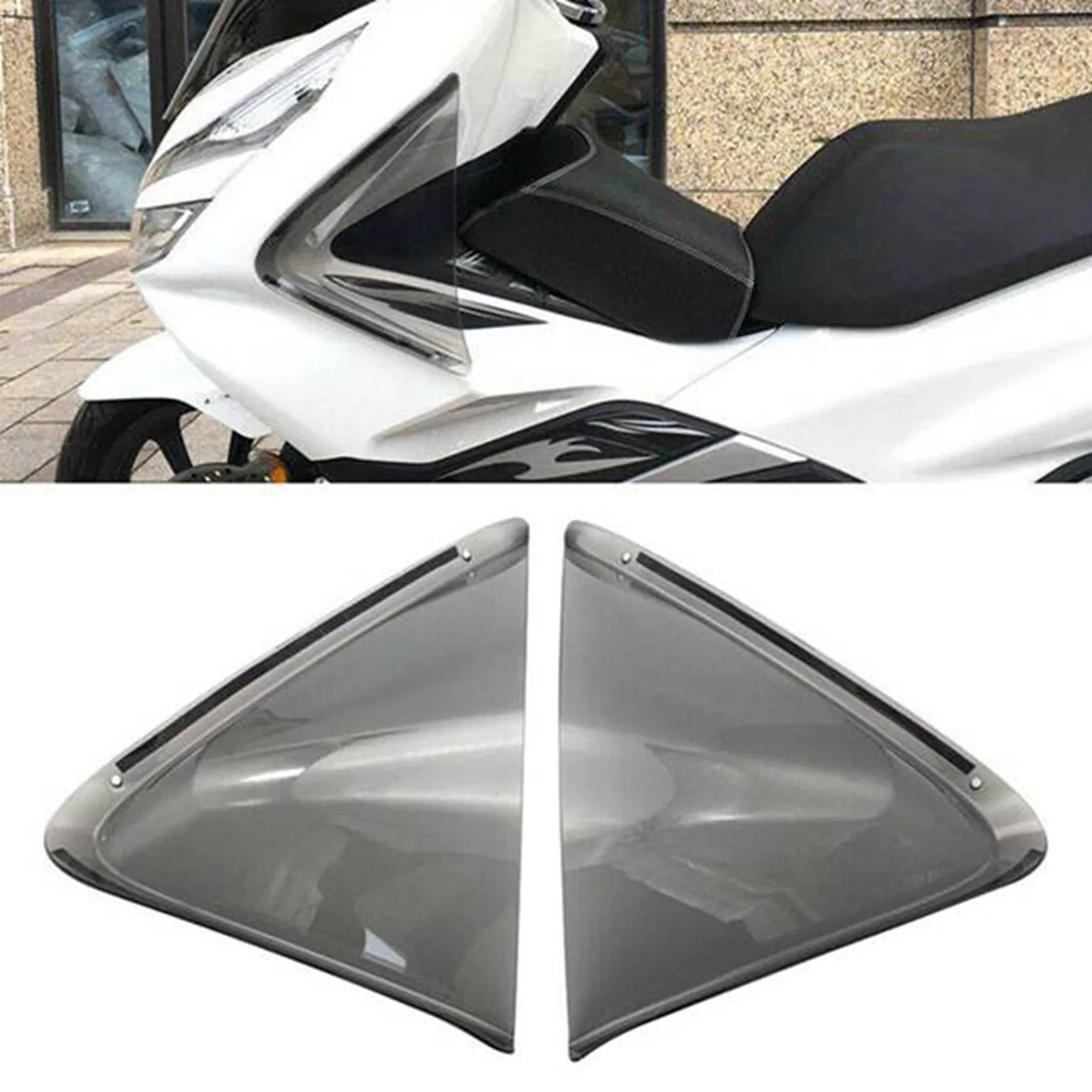 Guarda de perna lateral dianteira esquerda e direita do PC para motocicleta, defletores de pára-brisa, tampa de vento para Honda PCX 125 150 2018-2020