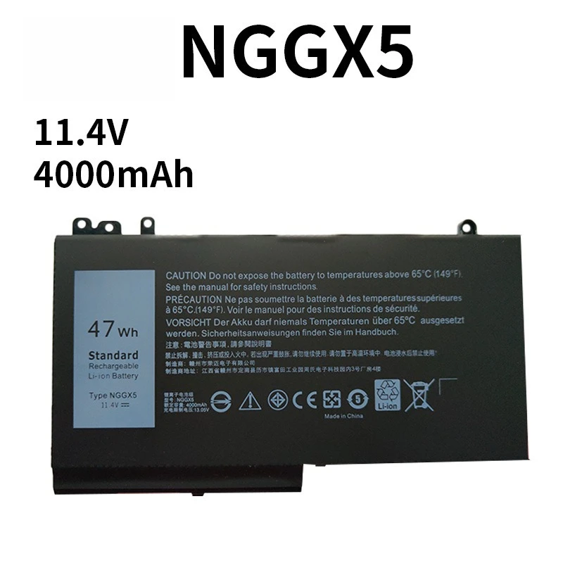 Новый аккумулятор для ноутбука NGGX5 11,4 В 4000 мАч для DELL Latitude E5570 E5550 E5250 E5270 E5470 M3510 53VJ6 0RDRH9 JY8D6 954DF