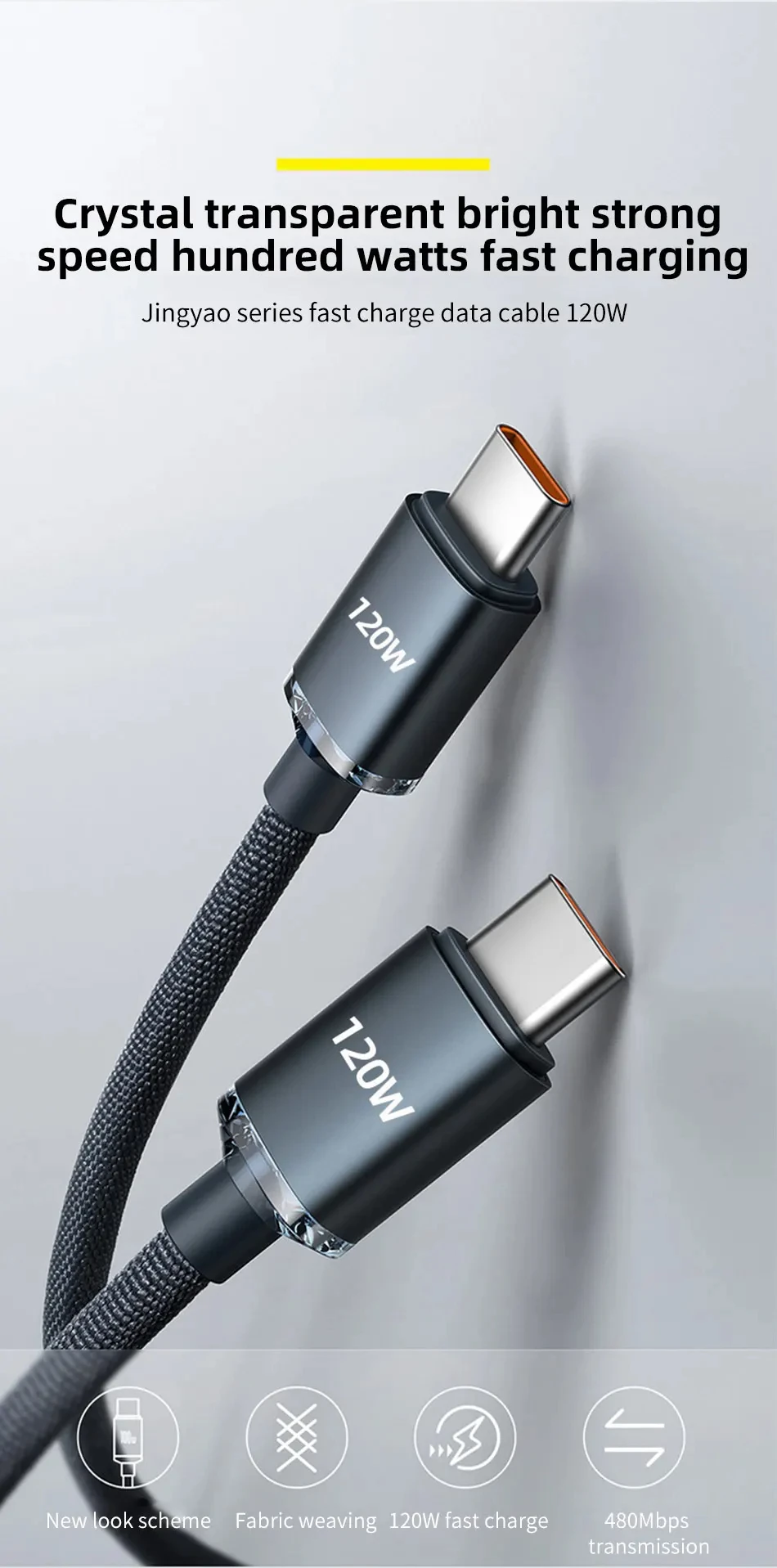 NNBILI 10 Stück 120W USB Typ-C zu Typ-C Farbkabel für iPhone 15 16 17 Schnelles Laden für Huawei Xiaomi Samsung Typ-C Datenkabel – Detail 1