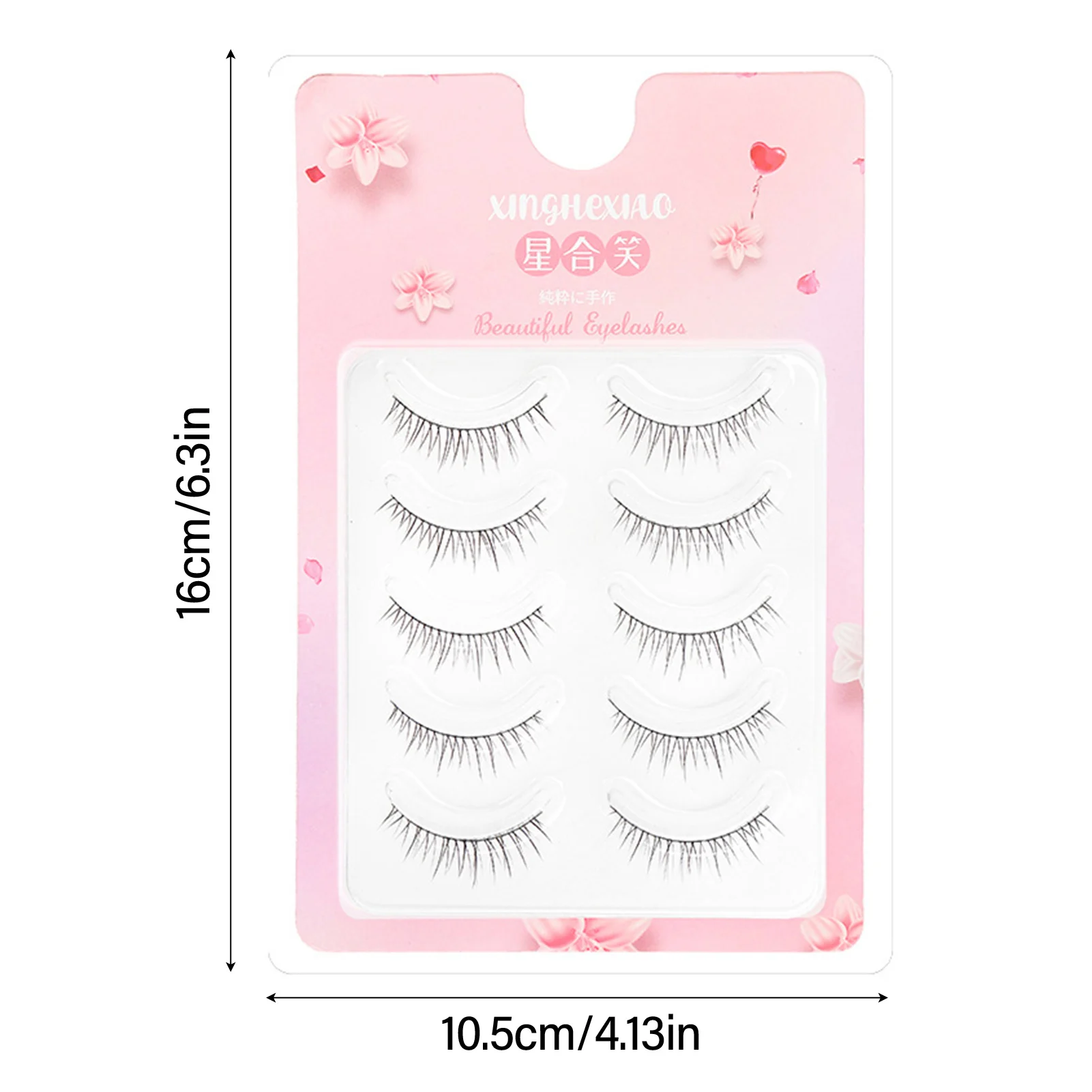 5 Pairs Cosmetic Artificial Eyelashes Natural Looking Long Eyelashes for Women and Girls Cosmetic Supplies