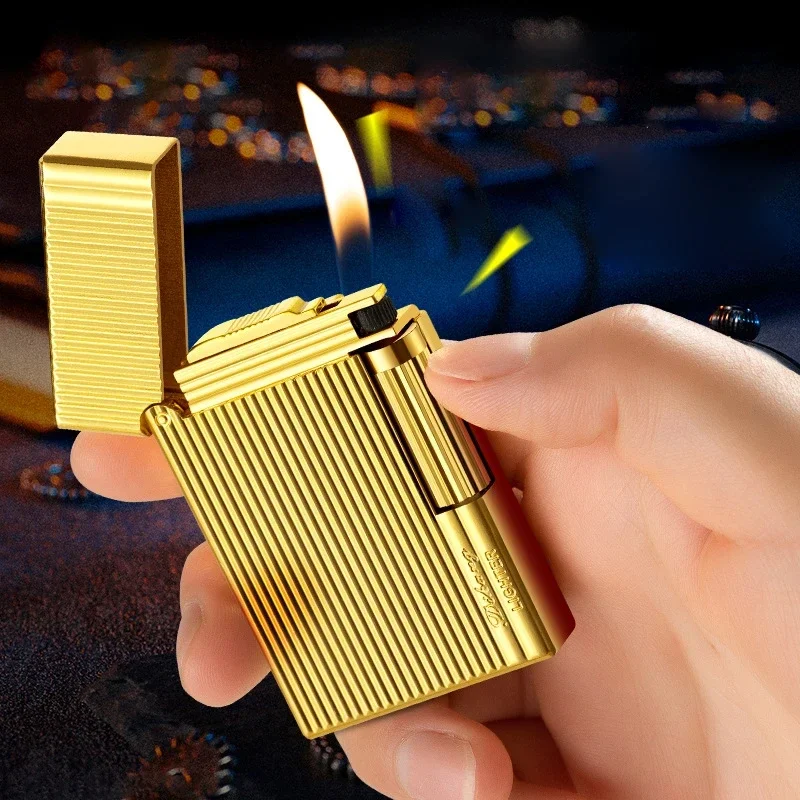 Dragon Gas Lighter Metal Grinding Jet Gas Flint Lighter Butane Metal Emboss PING Bright Sound Cigarette Cigar Lighter Inflated