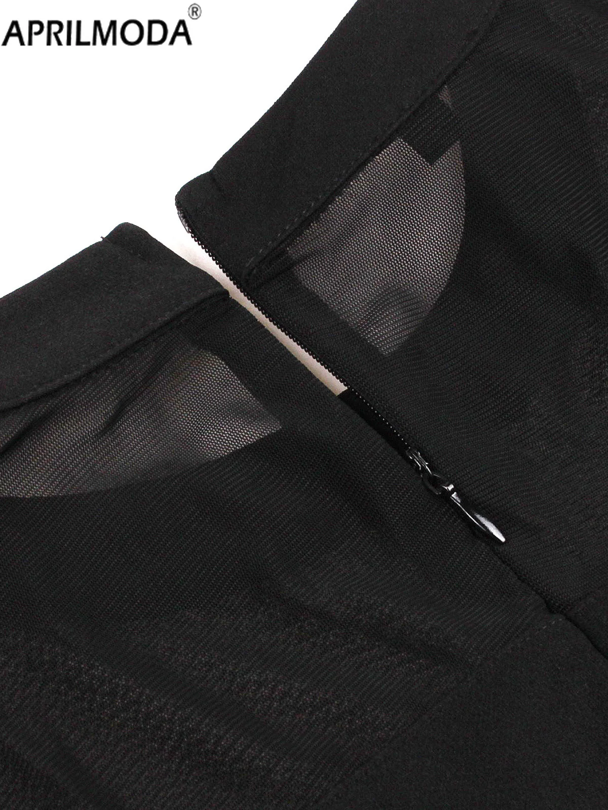 2025 Mesh Black Red Patchwork Elegant Sheer Midi Short Swing Dresses Birthday Prom Party Banquet Women Plain Vintage Swing Dress