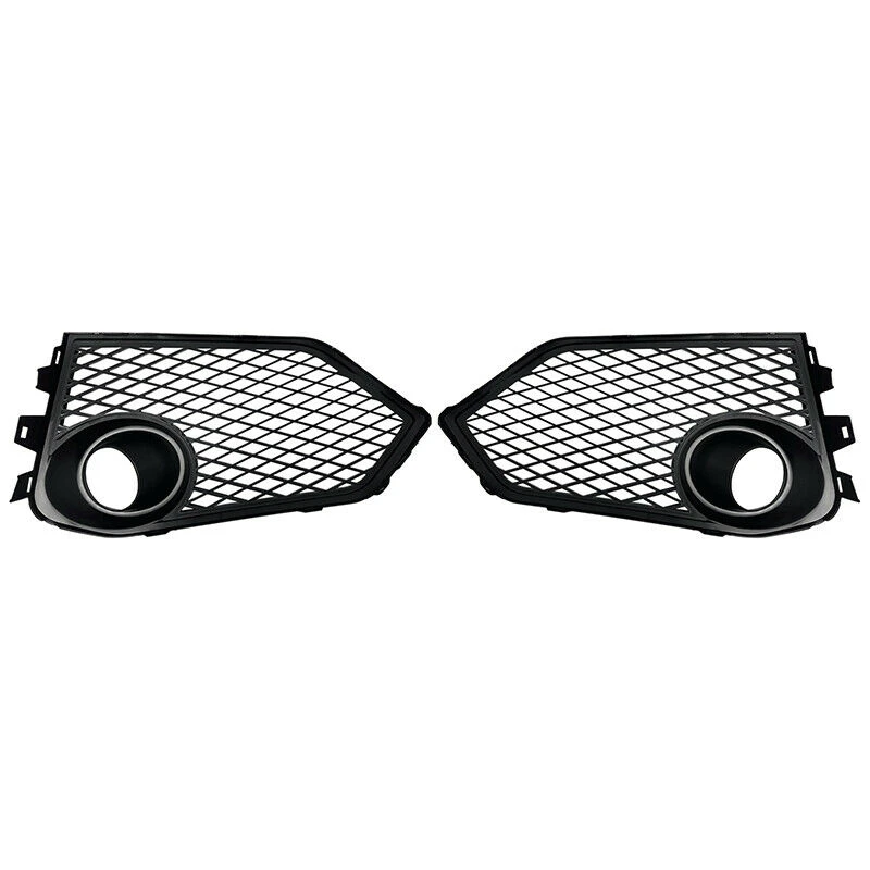 2pcs For Honda Civic Type R FK8 2017 2018 2019 2020 2021 Front Bumper Fog Light Cover Mesh Gloss Black Lamp Cover