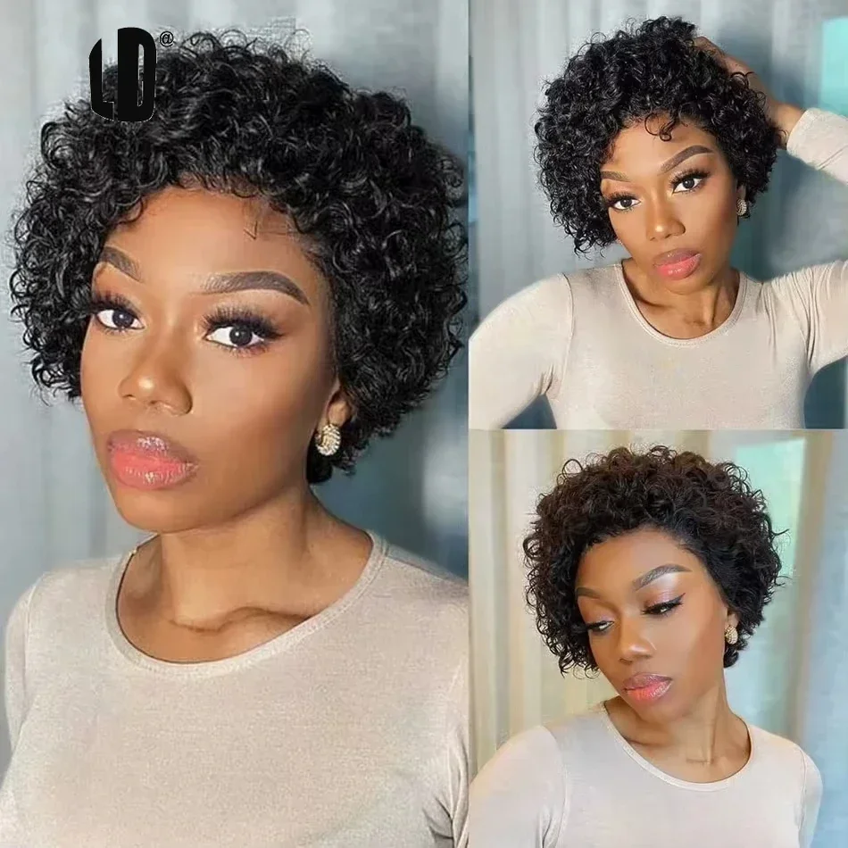 Pixie Cut Wig 99J Color Lace Wig Spring curl Short Bob Human Hair Wig For Women Natural Black Color Blonde Jarin Hair Cheap Wig