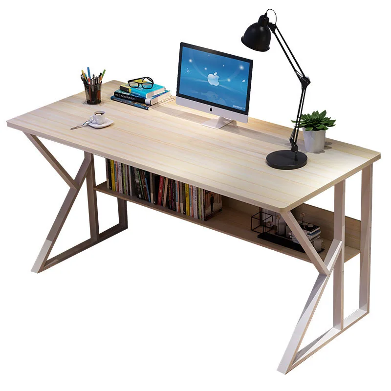 

Computer desk Desktop writing Modern steel wood desk Bedroom simple study table