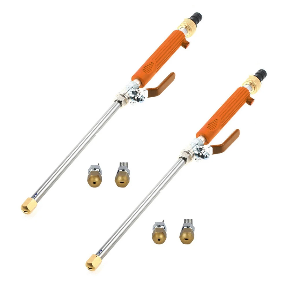 

A96Q-Orange Color Garden Hose Power Washer Upgraded Nozzle, High Pressure Water Tool, Equipped with 2 Different Nozzles