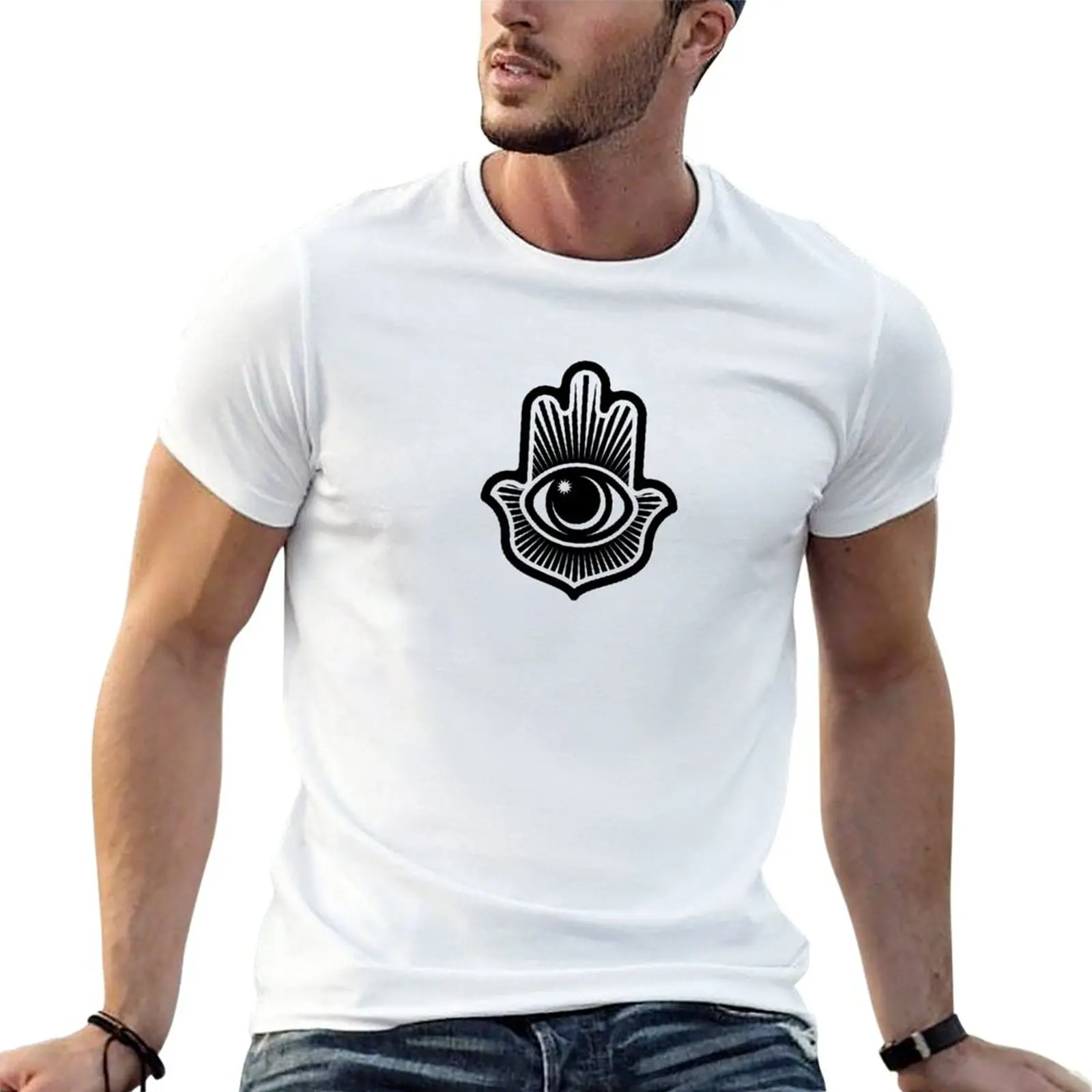 The Hamsa Hand (upwards) T-Shirt oversized t shirt vintage clothes summer top Men's t-shirts