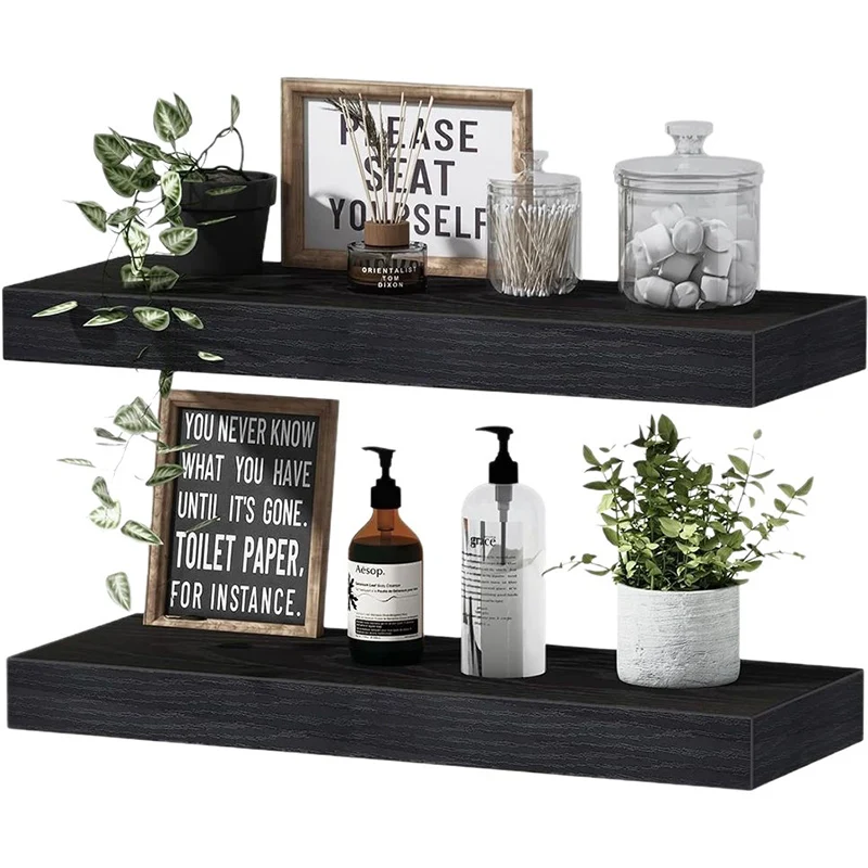 Unsichtbare schwebende Regale, wandmontierte Holzregale, Regale für Badezimmer, Schlafzimmer, Wohnzimmer, Küche, Hängeregal für Boo