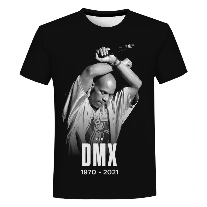 Tshirts Fashion RIP Rapper DMX 3D Print Summer Tees Streetwear Round Neck Short Sleeve TShirt Oversized Men Women Tops Clothing