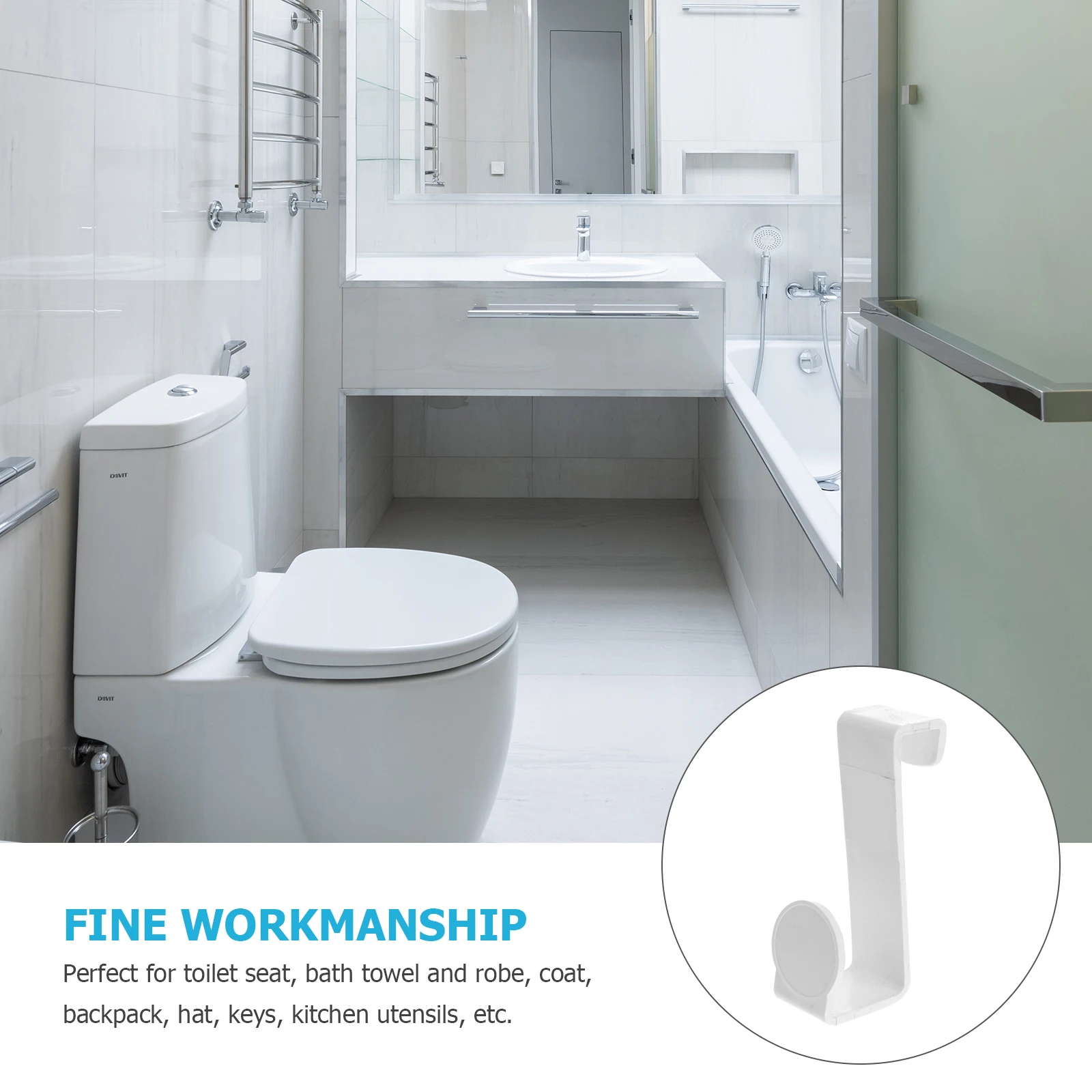 

Toilet Seat Multi Purpose Plastic Hooks For Bathroom Home Organizing Space Saving Hooks Z Shape Design Door Back Compatible