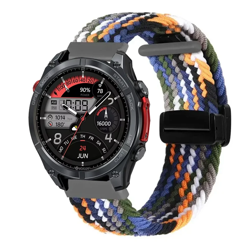 22mm Magnetic Braided Nylon For Zeblaze Stratos 4 3 2 Strap For Zeblaze Vibe 7 7 Pro 7 Lite/Beyond Ares GTS GTR 3Pro Btalk 3Plus