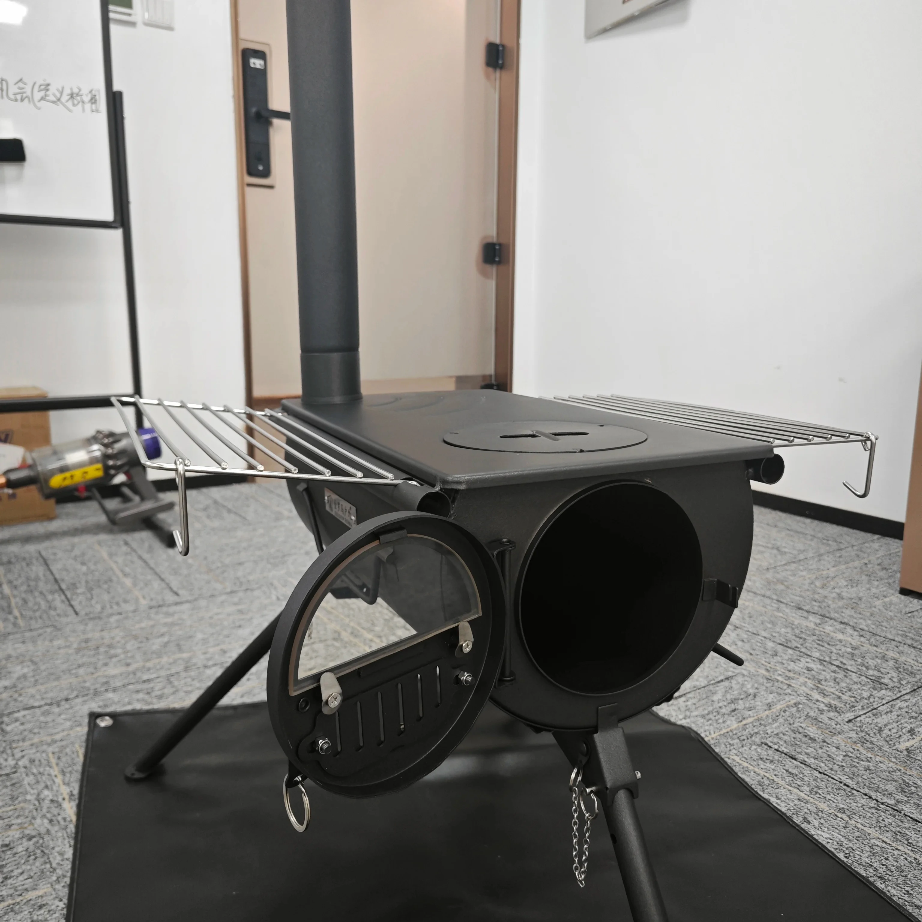 Estufa portátil para acampar al aire libre, pequeño cocina plegable de pellets, acero inoxidable, escalada, correr, barbacoa, recorrido informal ponderado