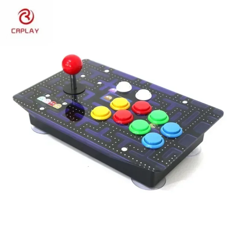 RAC-J500S 10 Button Arcade Controller, Plug and Play Suitable for PC. Customizable Acrylic Panel with Joystick and USB Cable