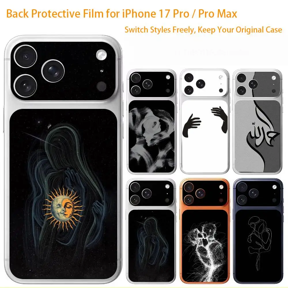 

Декоративная наклейка Artistic Line Embrace Premium Skin Wrap для iPhone 17 Pro/Max, защитная наклейка на заднюю панель и камеру (не чехол)