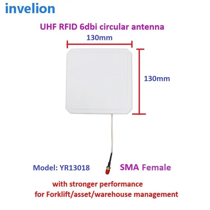 

130*130mm Mini compact size long range UHF RFID Antenna IP65 6dbi circular Forklift Warehouse Asset Management 860-960mhz