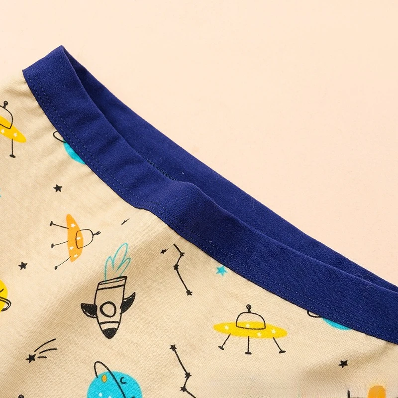 4 Pack Boys Cotton Underwear Comfortable Kids Boxer Briefs Cartoon Design Soft Breathable