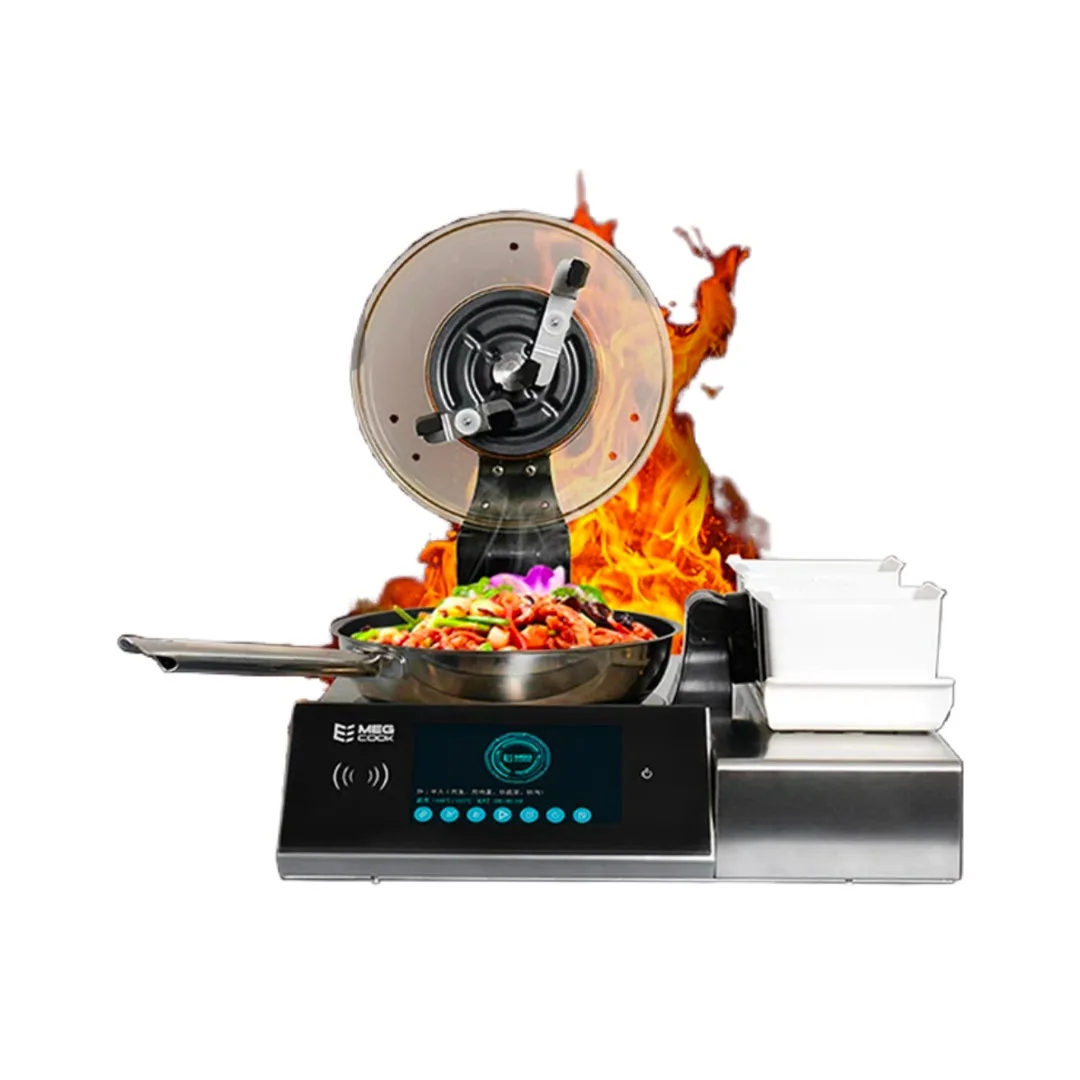 MegCook Commercial Automatic Stir-Fry Robot with Touchscreen Control Stainless Steel Construction