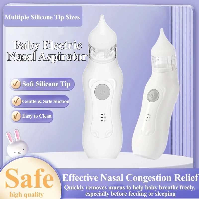 

Baby Electric Nasal Aspirator Newborn Nasal Congestion Relief,soft Suction Rechargeable Nose Cleaner for Infant Health