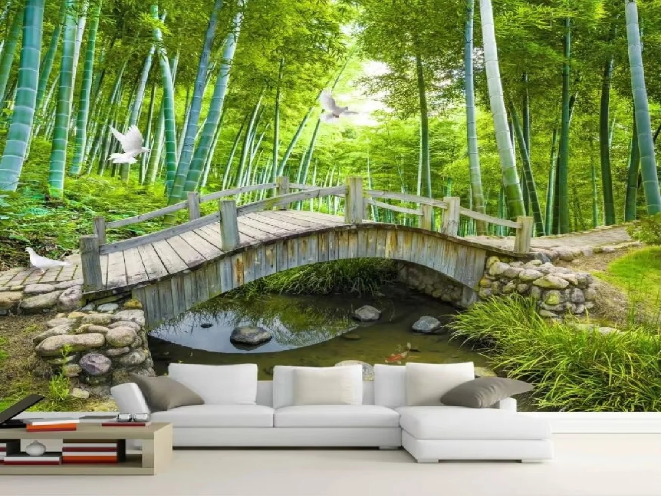 Custom Wallpaper Mural Green Bamboo Landscape Living Room Bedroom Sofa TV Background Walls Home Decoration Photo 3D Wallpaper