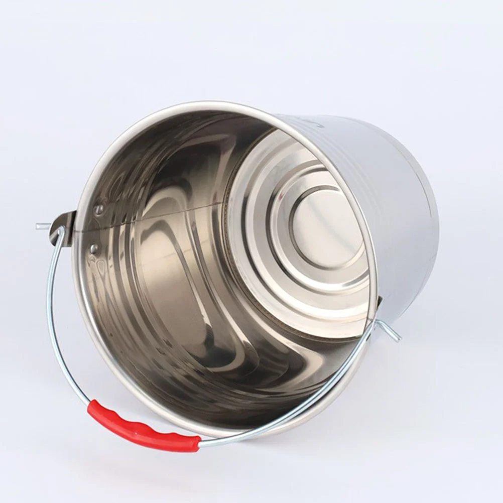 Kettle Stainless Steel Bucket Metal Barrel 2400X2400X2080CM Ice Water Silver with Handle Thick Thickened Container