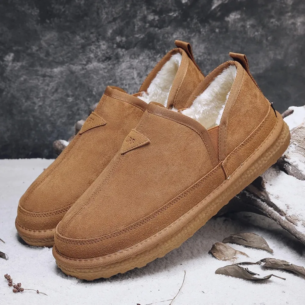 

Winter Men‘s Cotton Shoes High Qualtiy Plush Snow Shoes Non-slip Slip-on Loafers Warm Fur Drive Walking Shoes Platform Sneakers