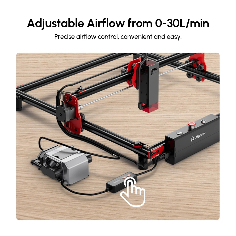 AlgoLaser Pompa di assistenza all'aria per incisore laser 0-30L/Min Velocità regolabile Accessori per moduli laser per compressore d'aria a basso rumore