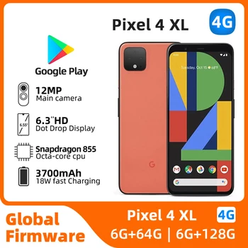 גוגל pixel4xl 4g טלפון חכם cpu qualcomm מצב 855 הסוללה 3700mah 12mp cameraהמקור בשימוש טלפון