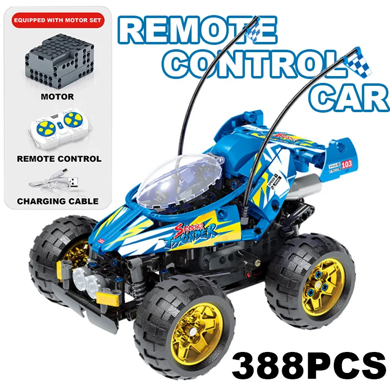 

388PCS Technical City Remote Control Sports Car Building Block Racing Car Model Assemble Vehicle Bricks Toys For Boy Kids Gifts