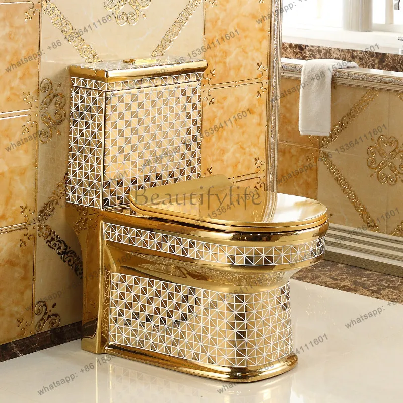 D30 Household Pumping Golden Toilet Super Swirl Water-saving Deodorant Color Ceramic Toilet