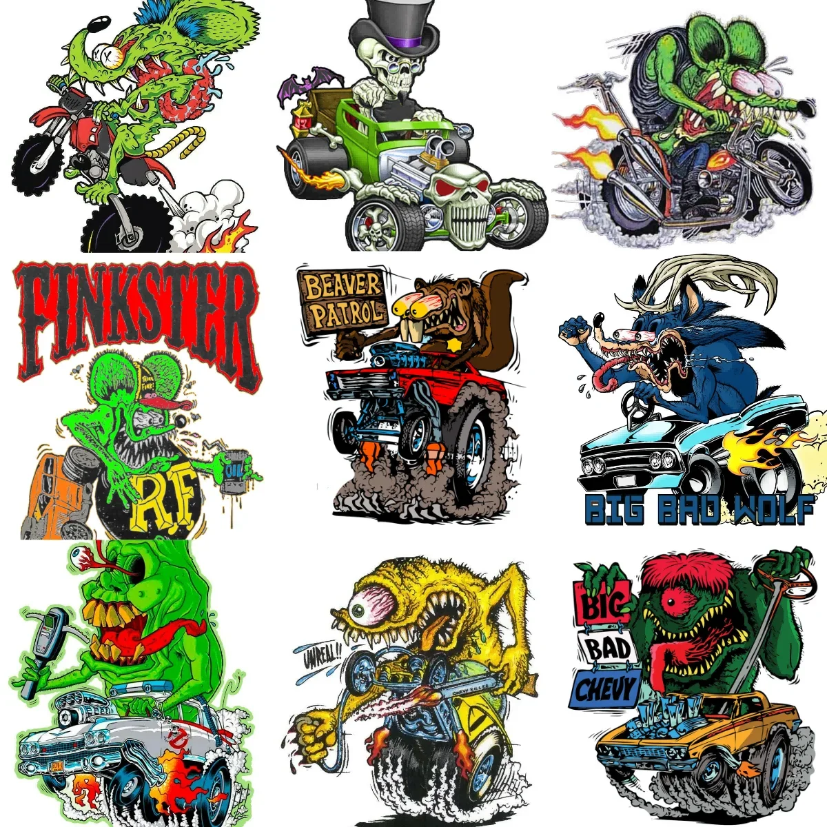 

Crazy Rat Fink Terrifying Creative Sticker for Decorate Car Truck Bicycle Window Wall Fridge Helmet Decal Accessorie