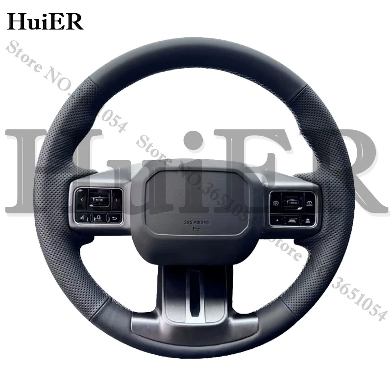 For Toyota RAV4 2026 2027 Hand Sewing Car Steering Wheel Cover Wrap Black Microfiber Leather Protector Auto Interior Accessories