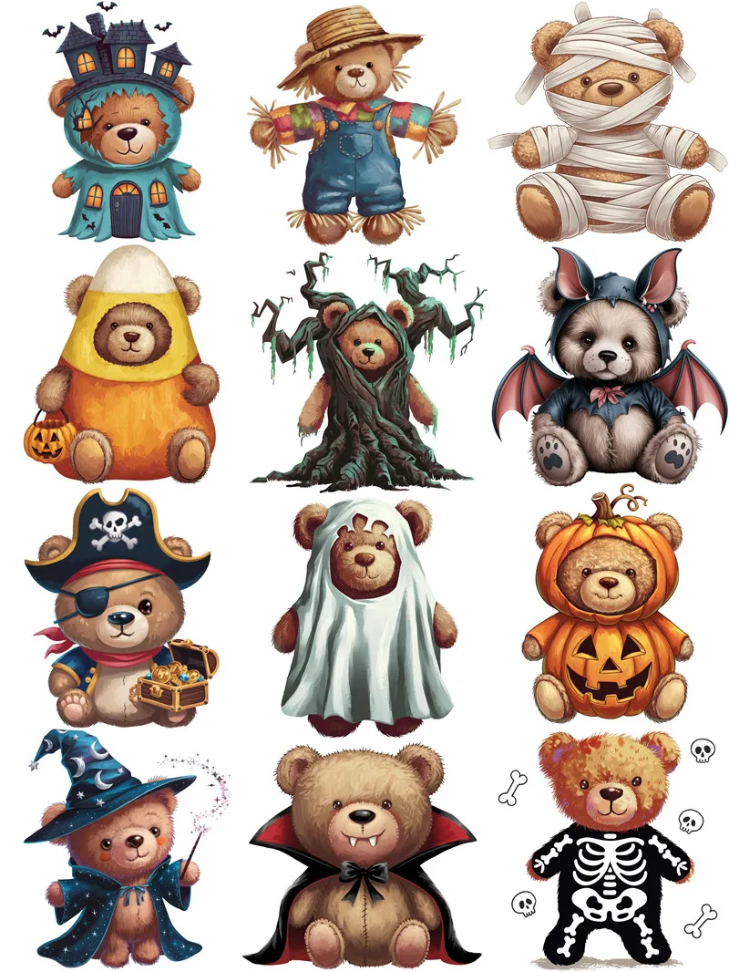 Halloween Bear Stickers Crafts And Scrapbooking stickers kids toys book Decorative sticker DIY Stationery